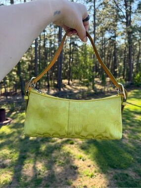 Yellow Signature Jacquard Shoulder Bag